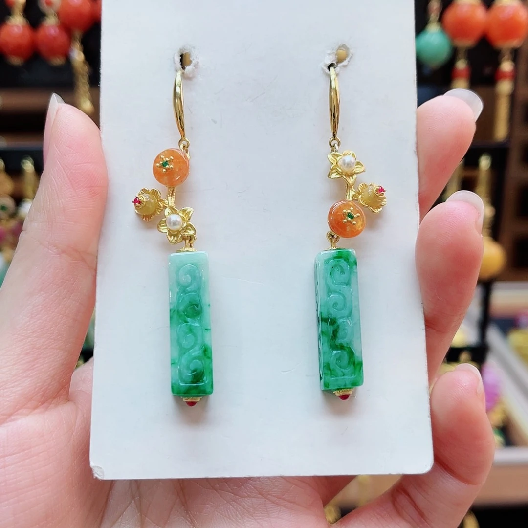 合金翡翠耳饰48小时鉴赏期1