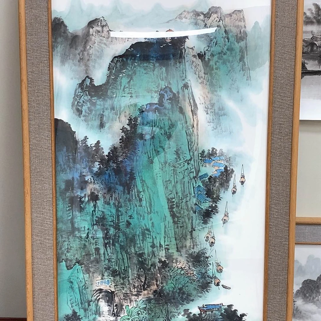 国画黄桂明四尺带框
