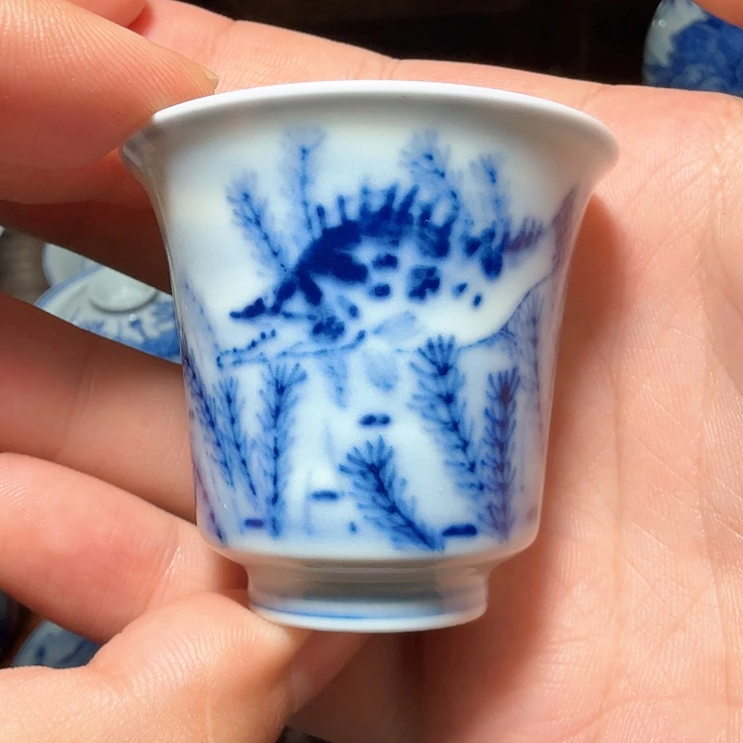 釉下青花柴窑单杯