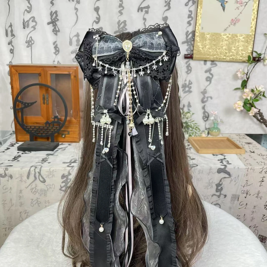 【 暗夜星辰】国风发夹多层次蝴蝶结发饰头饰氛围感气质弹簧夹