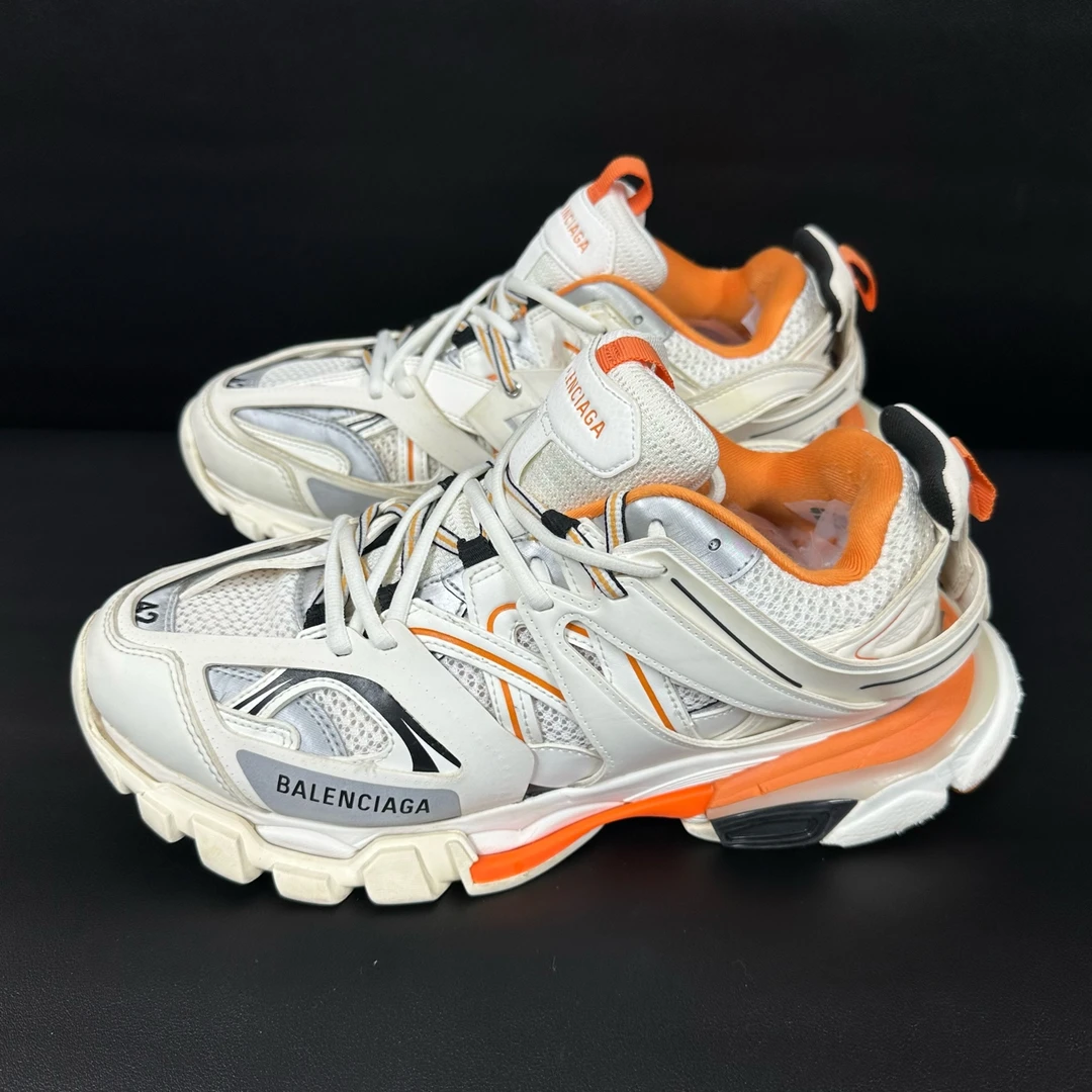 99新 Balenciaga/巴黎世家 Track/白橙老爹鞋/42码/正常穿着痕迹