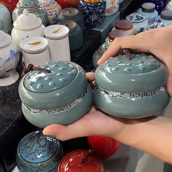 罐陶瓷茶叶罐密封罐家用摆件