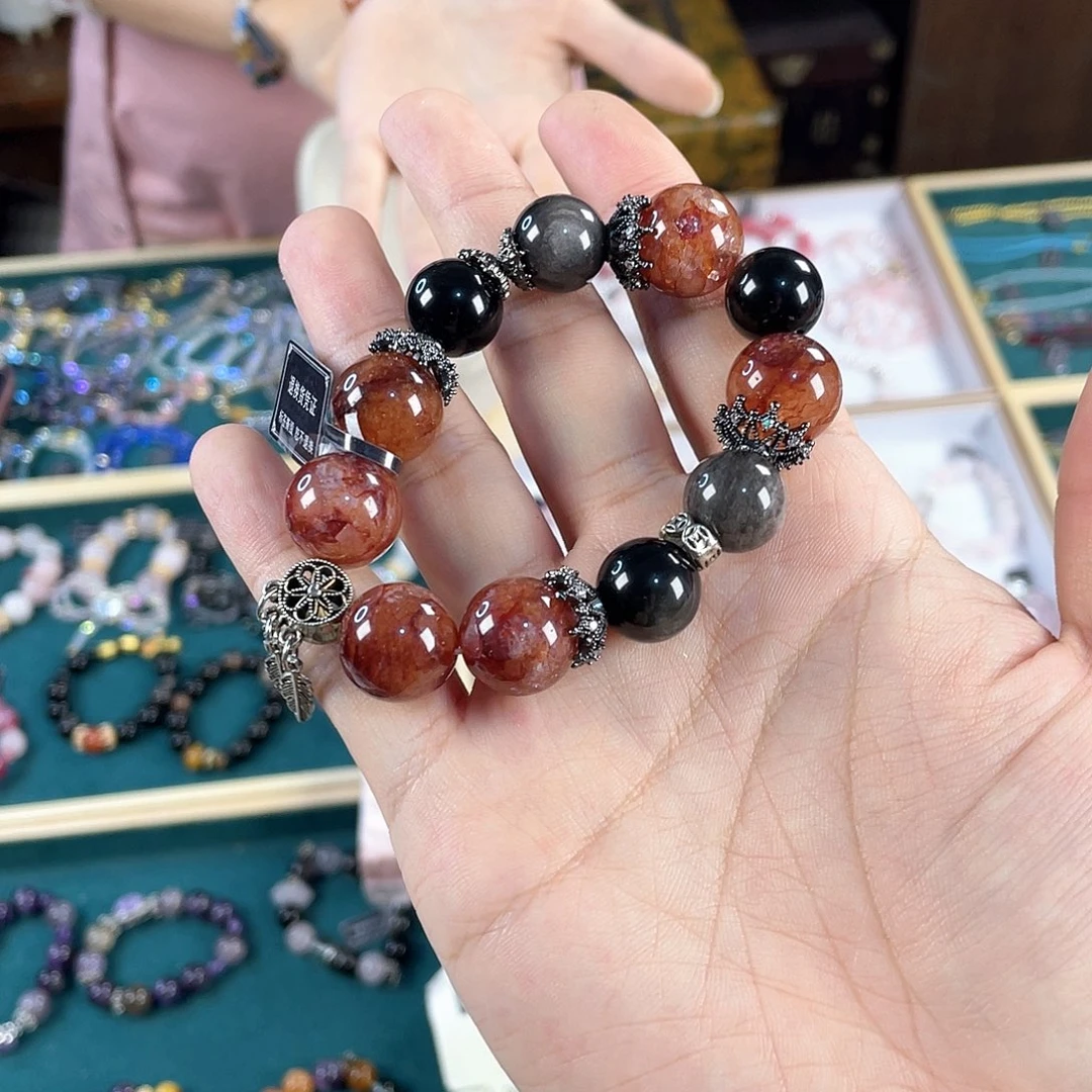 水晶手链银S925镀金镶嵌