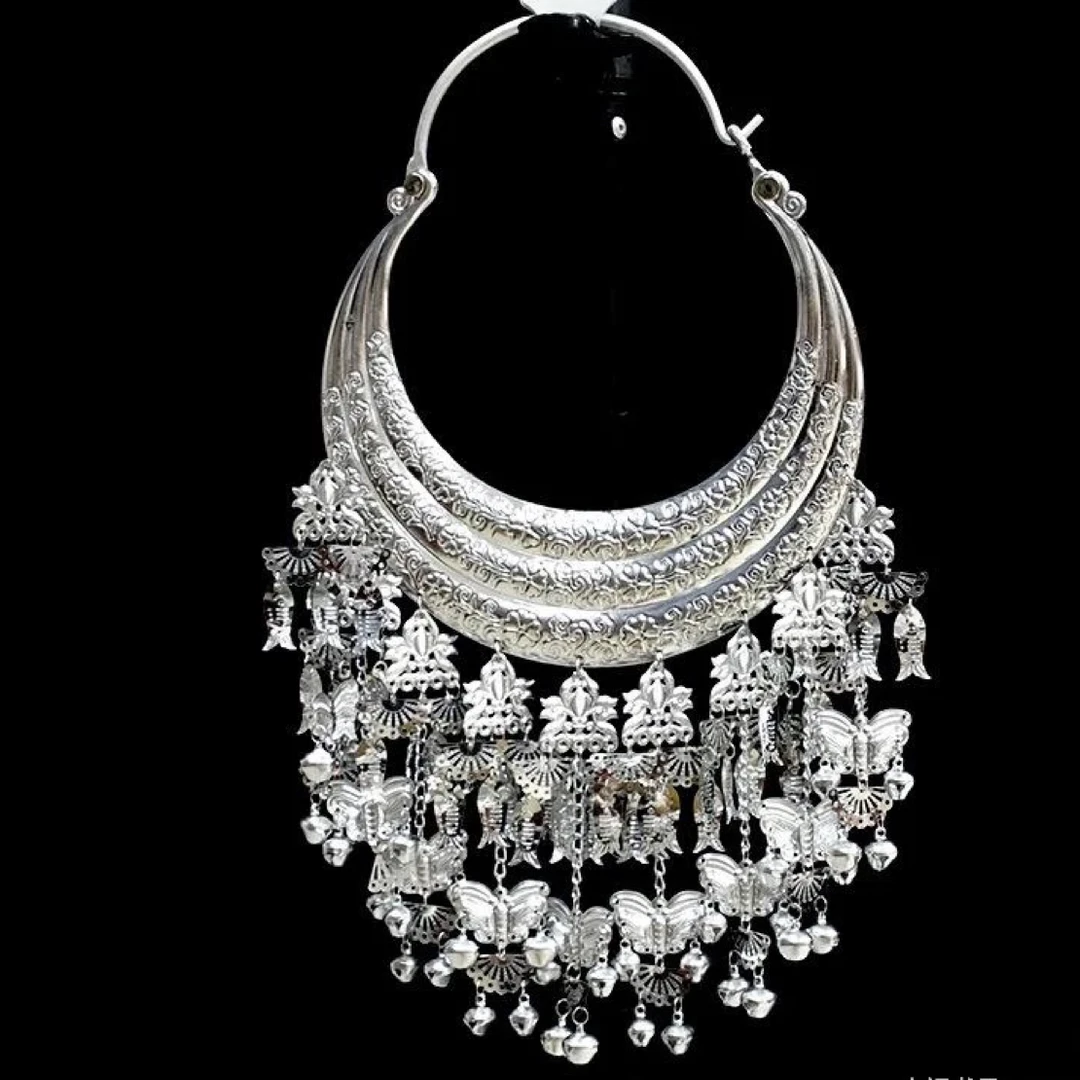 民族风苗族铝制头饰项圈侗族瑶族舞蹈表演旅拍拍照不变色饰品