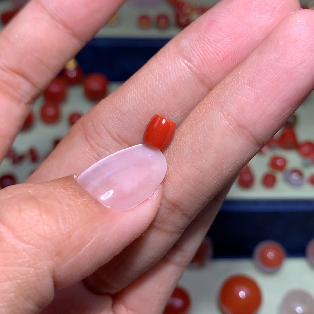 南红玛瑙直切桶珠5.5×5.9未镶嵌微微纹