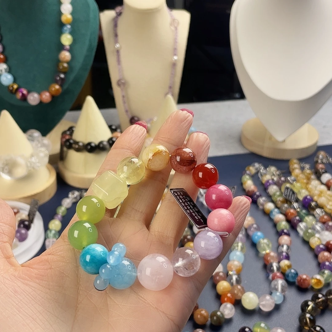 银S925镶嵌手链烟晶
