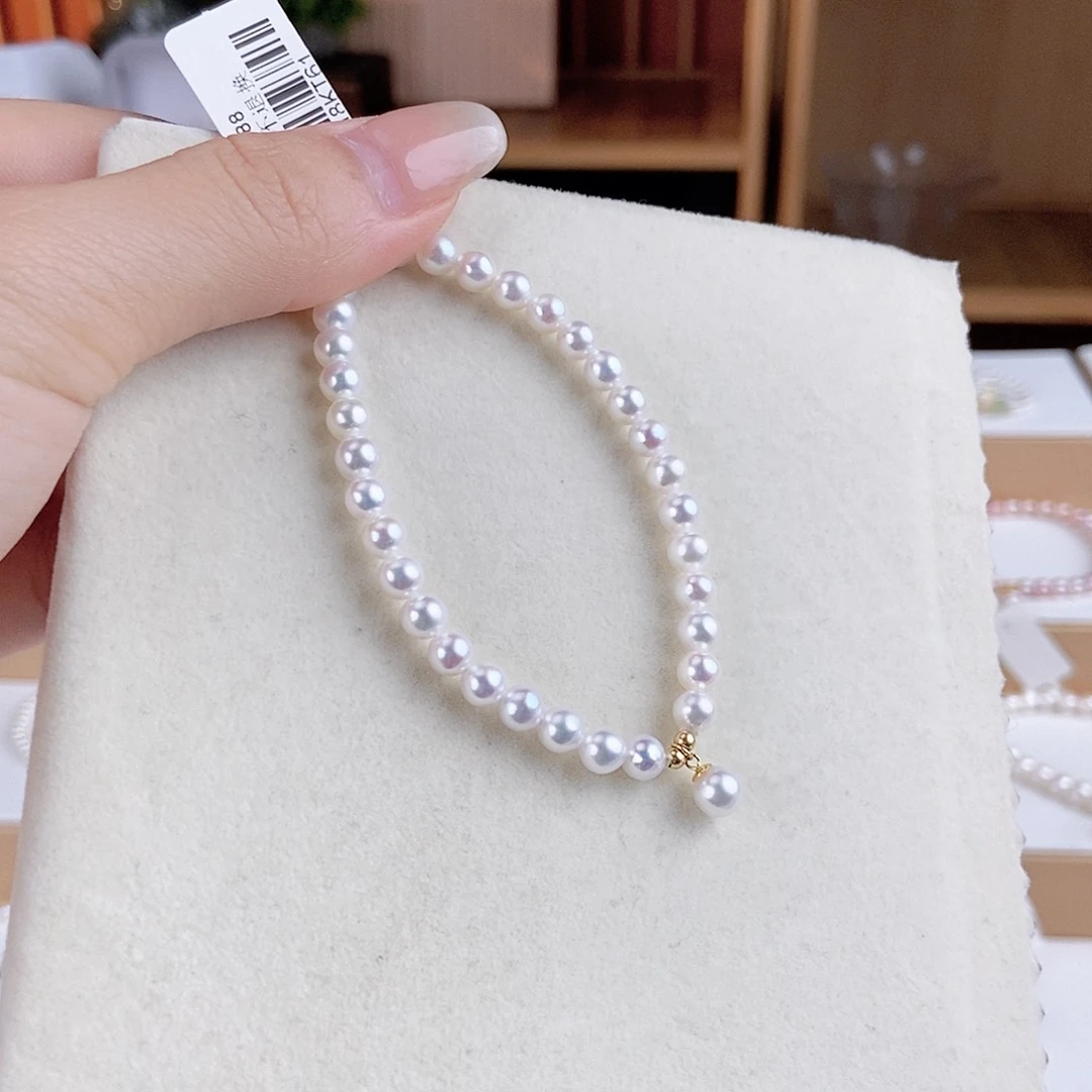 淡水珍珠手绳18K金镶嵌