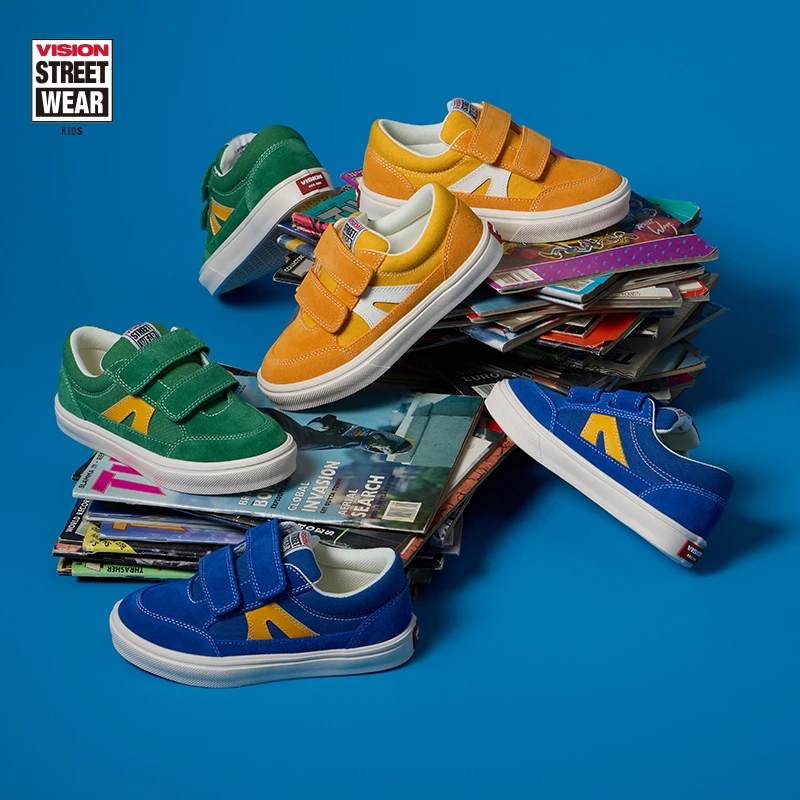 VISION童鞋 STICK LIGHT轻量化魔术贴低帮复古板鞋运动鞋舒适板鞋