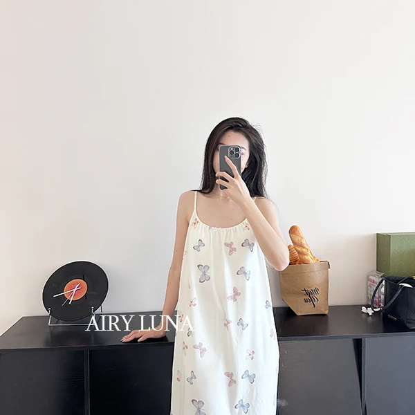 薄款夏季甜美女睡衣家居服吊带睡裙宽松性感裸感