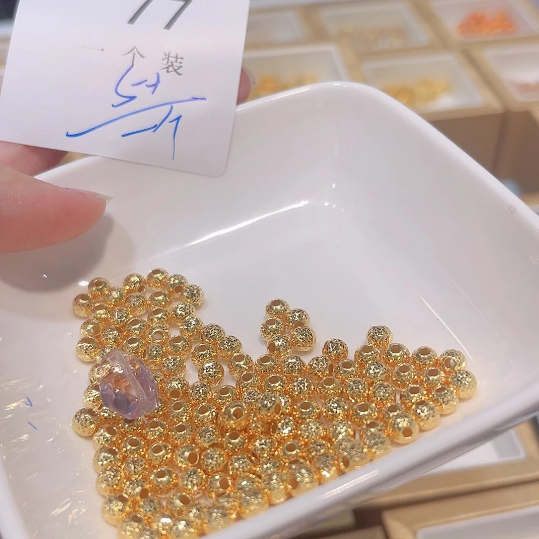 水晶珠宝半成品银S925镀金镶嵌77 。