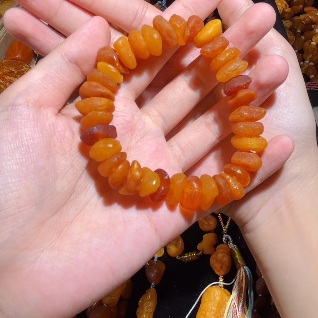 柚***哥手链琥珀未镶嵌蜜蜡海漂手串