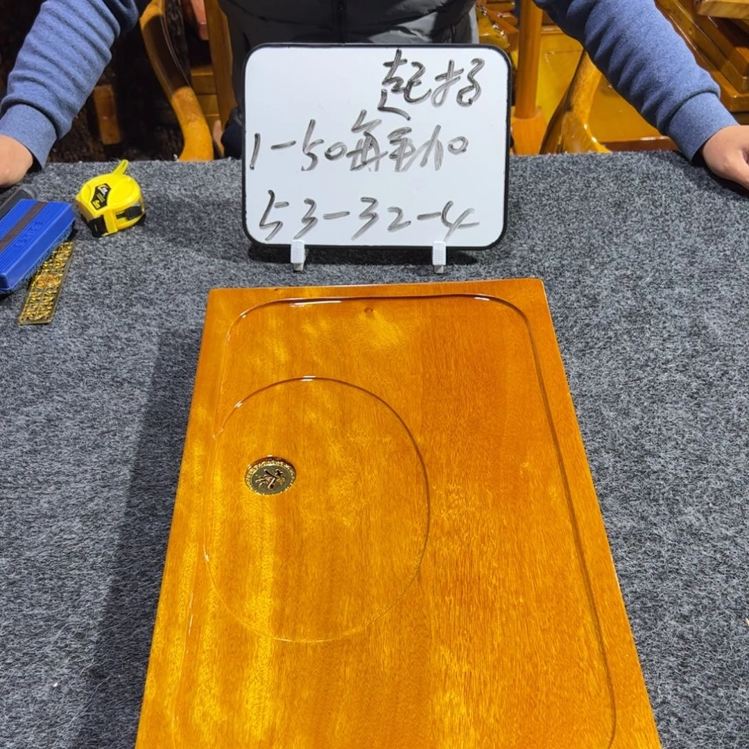 缅甸大叶金丝楠实木茶盘