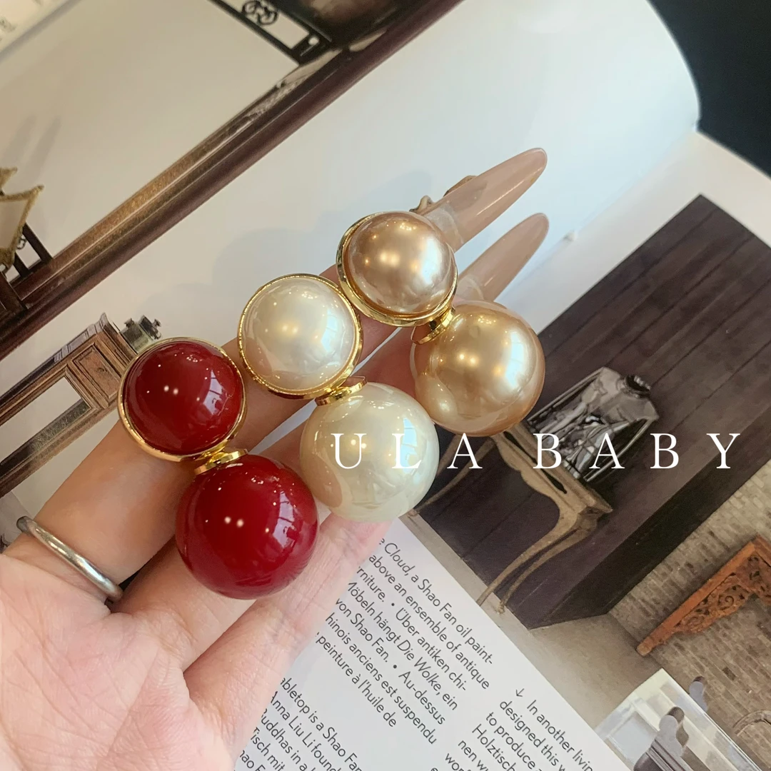 铜合金耳饰 【喜儿ula】11-10-5大方温柔复古精致珠珠耳钉