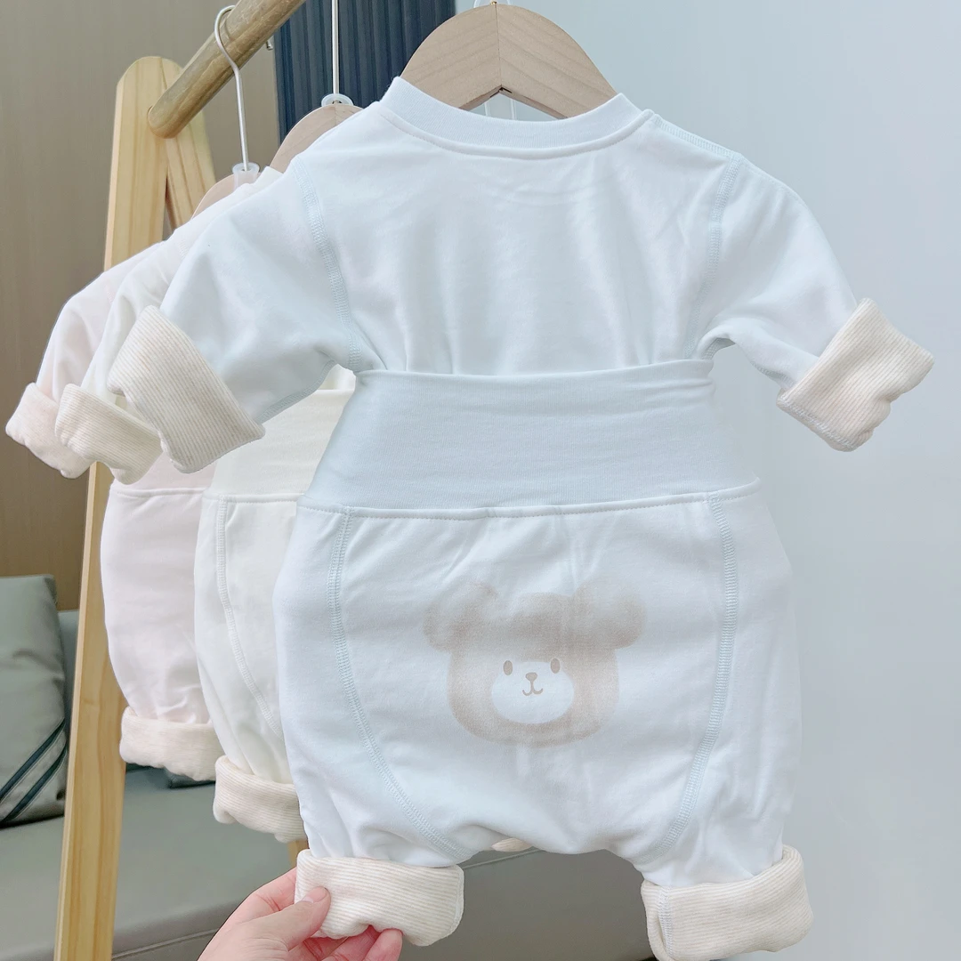 宝宝33195双层加厚蚕丝保暖衣保暖婴幼儿高腰秋衣婴儿衣服秋冬款