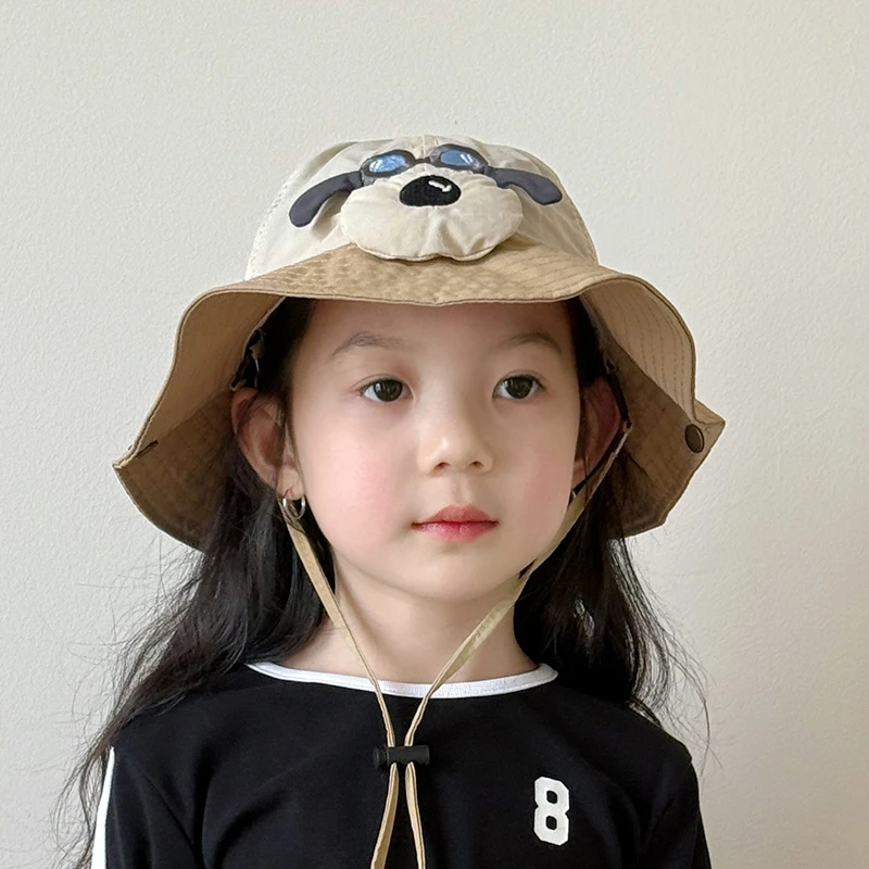 儿童防晒帽子夏季女孩大帽檐速干渔夫帽女童遮阳帽洋气韩版太阳帽