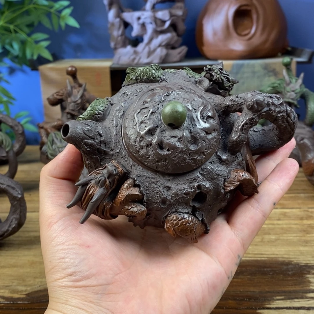 茶壶紫砂紫砂 龙壶