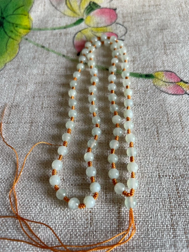 纯天然岫玉玉链子手工编织颈饰（赠观音首）