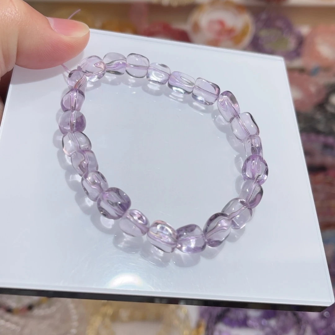 手链水晶未镶嵌紫水晶糖豆单圈