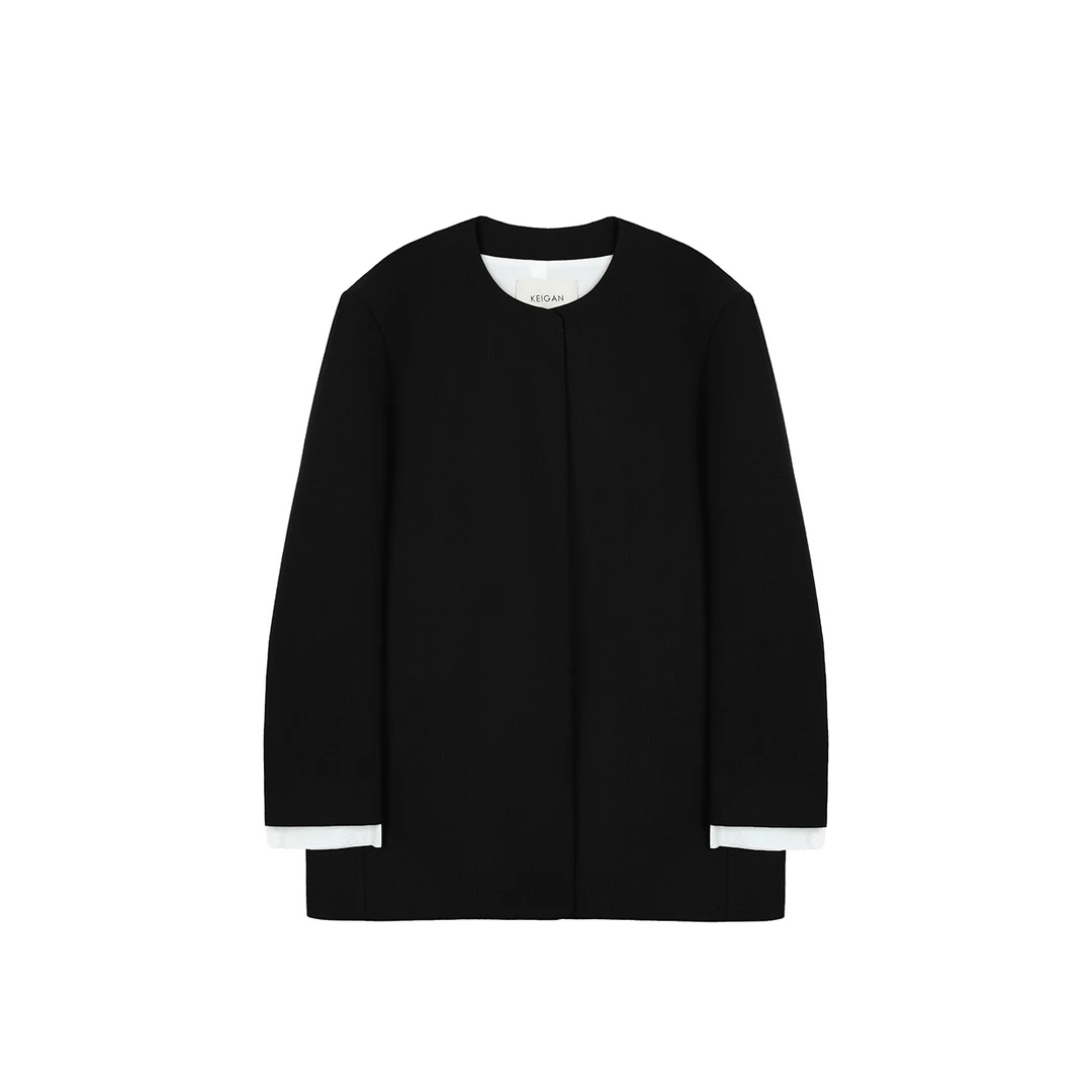 KEIGAN/开间意大利进口MARZOTTO精纺羊毛留白艺术西服套装