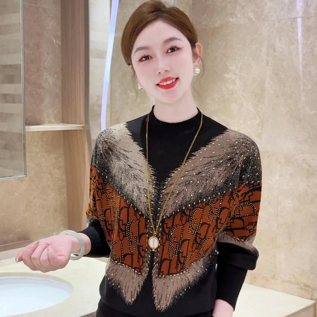 【橙韵暮夜】2025秋冬新款抗起球针织毛衣含绵羊毛保暖简约套头气质