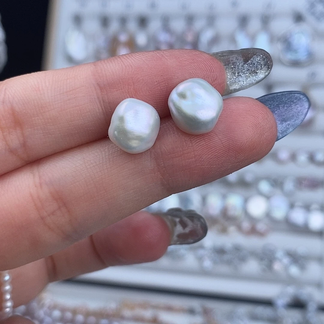 用***5银S925镶嵌淡水珍珠耳钉