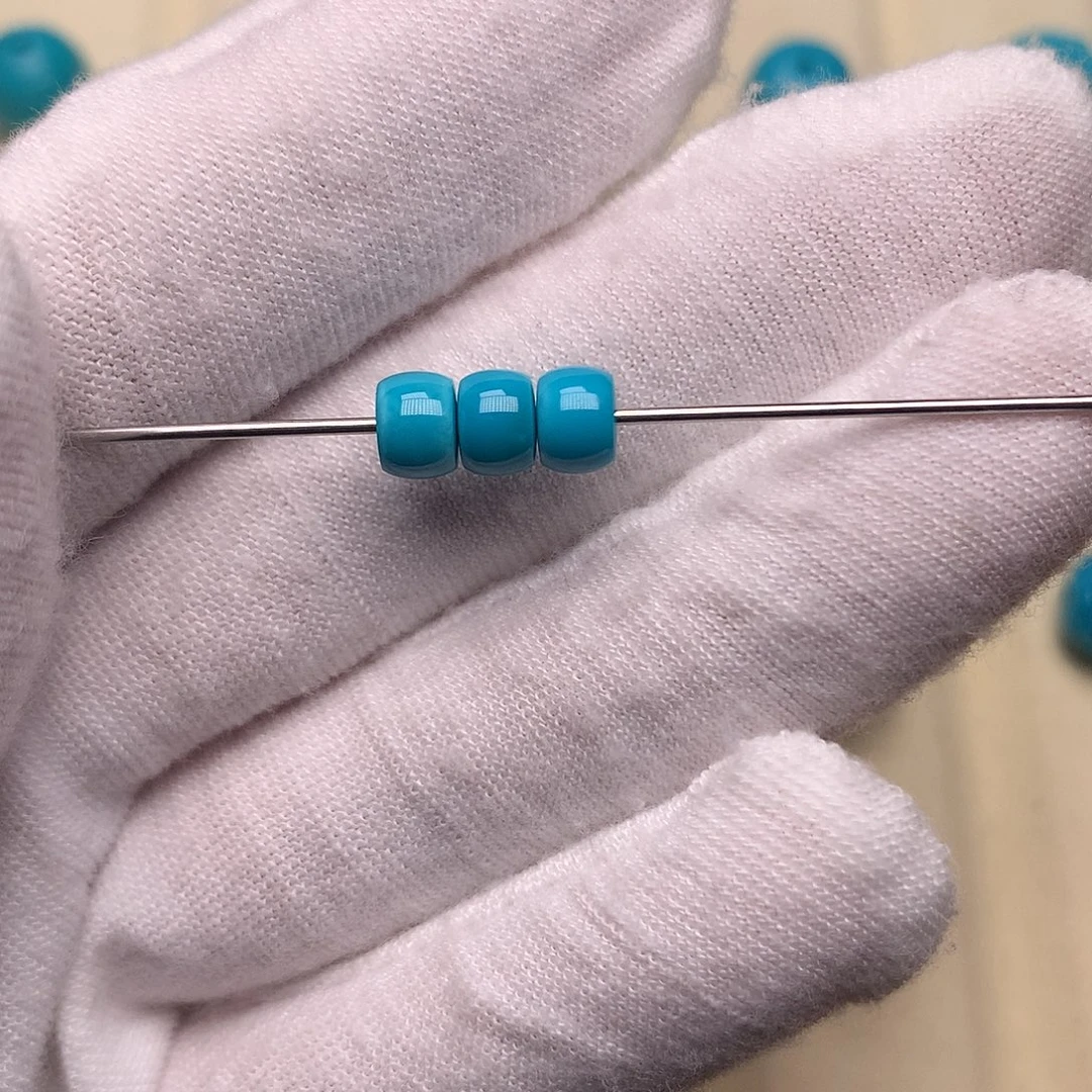 绿松石未镶嵌绿松石直切三连5.7