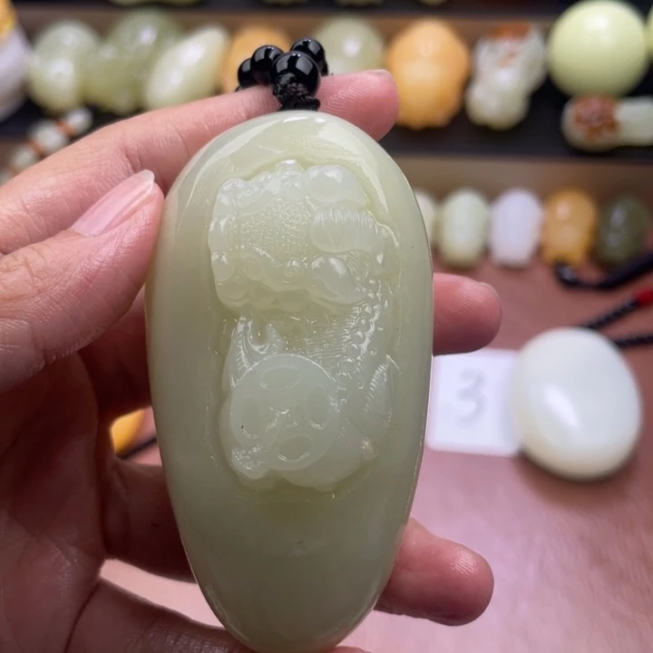 *****石材天然古青石手把件