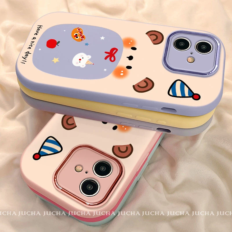 趣味热狗小熊适用苹果16pro手机壳可爱华为mate70防摔VIVO小米15