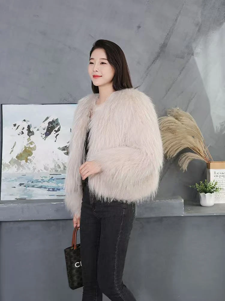 2025新款轻奢气质网红双面编织皮草外套女加密加厚秋冬爆款短大衣