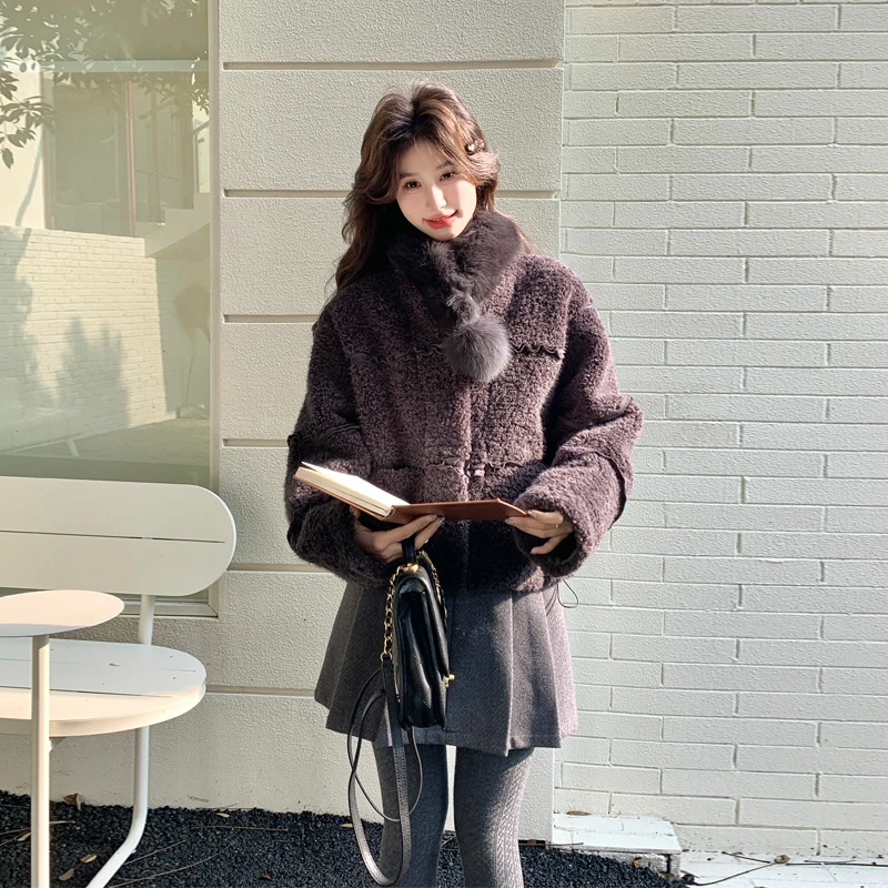 复古氛围感羊羔毛外套2025冬季新款韩系穿搭松弛感ins风加厚棉衣
