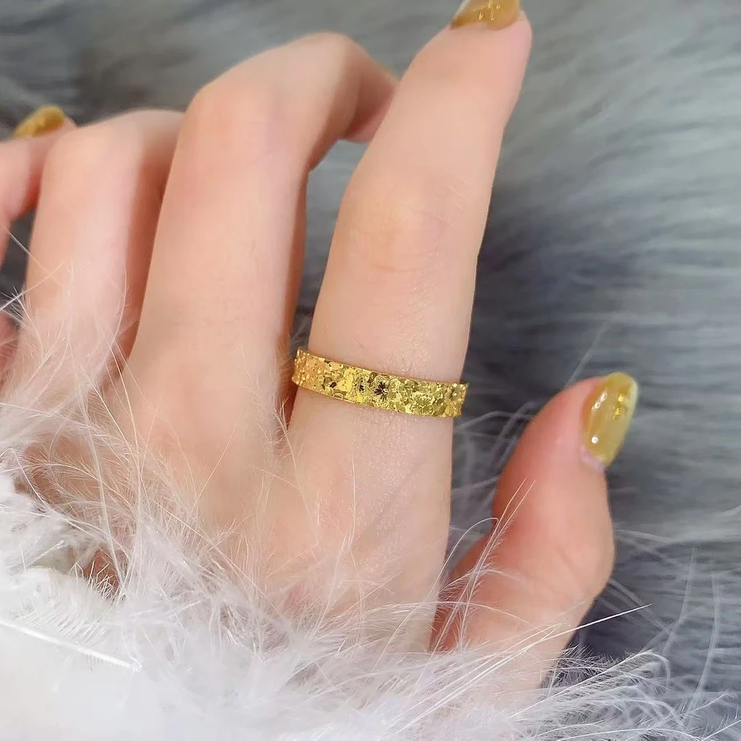 【伟新源】足金999 5G工艺 樱花碎碎金戒指 （点击选择圈口）