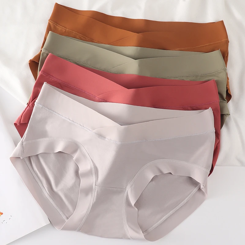 梦美美孕妇内裤女低腰托腹冰丝薄款透气孕期专用孕中晚期大码裤头