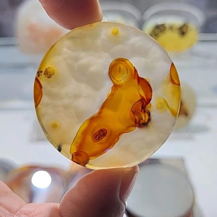 玛瑙/玉髓足铂镶嵌吊坠(不含链)58号