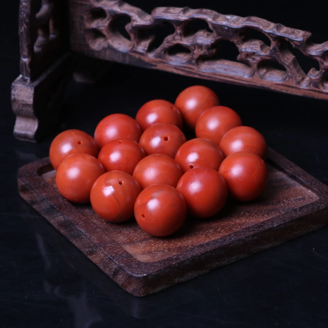 【石语珠宝】保山南红玛瑙18mm左右圆珠配饰一个v446（多样性发其一）