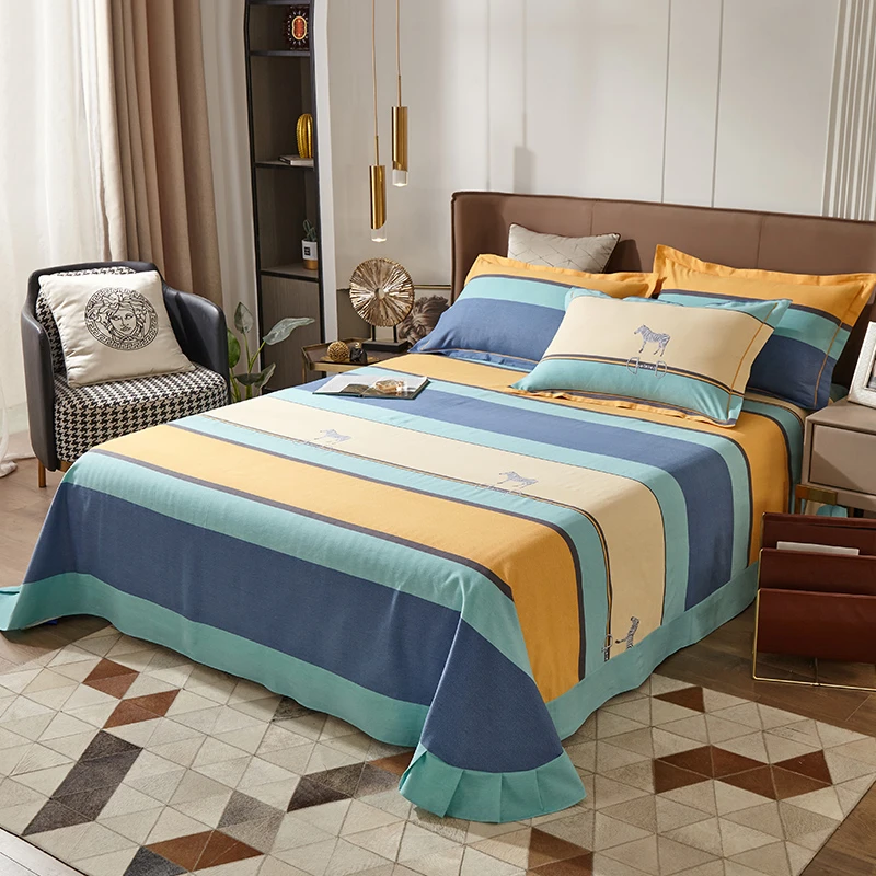 加厚纯棉床单单件全棉被单圆角花边防滑1.5米。1.8米.2.0米床垫单.