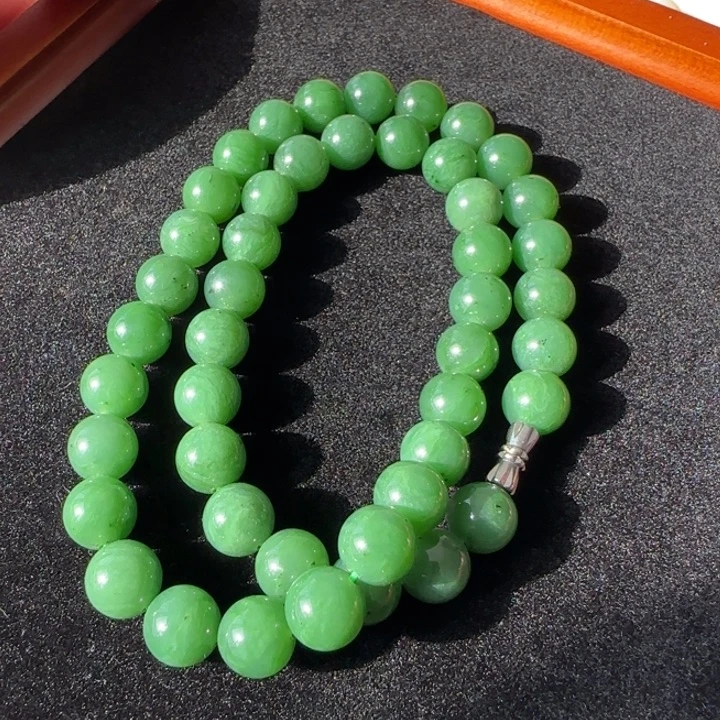 和田玉（碧玉）未镶嵌颈饰项链加料10mm