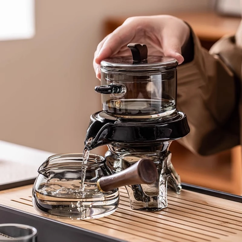 加厚玻璃茶具套装家用功夫茶杯懒人自动泡茶神器茶盘托盘泡茶壶小