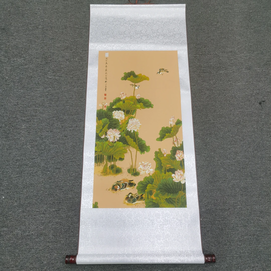 【荷花鸳鸯】小三尺国画装饰画
