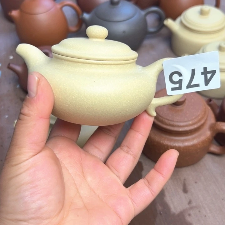 紫砂茶壶浅**画本绿半手工220cc大瑕疵