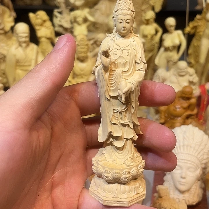 黄杨木瑕疵南海观音