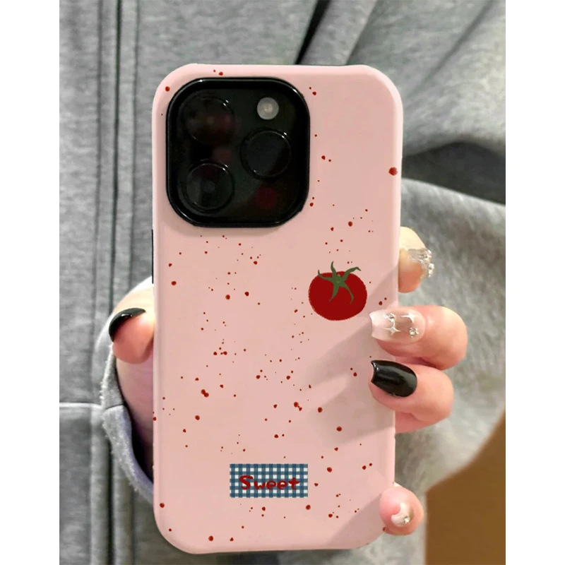 欧克里里粉底小番茄适用苹果17/16菲林手机壳华为P70小米oppvivo