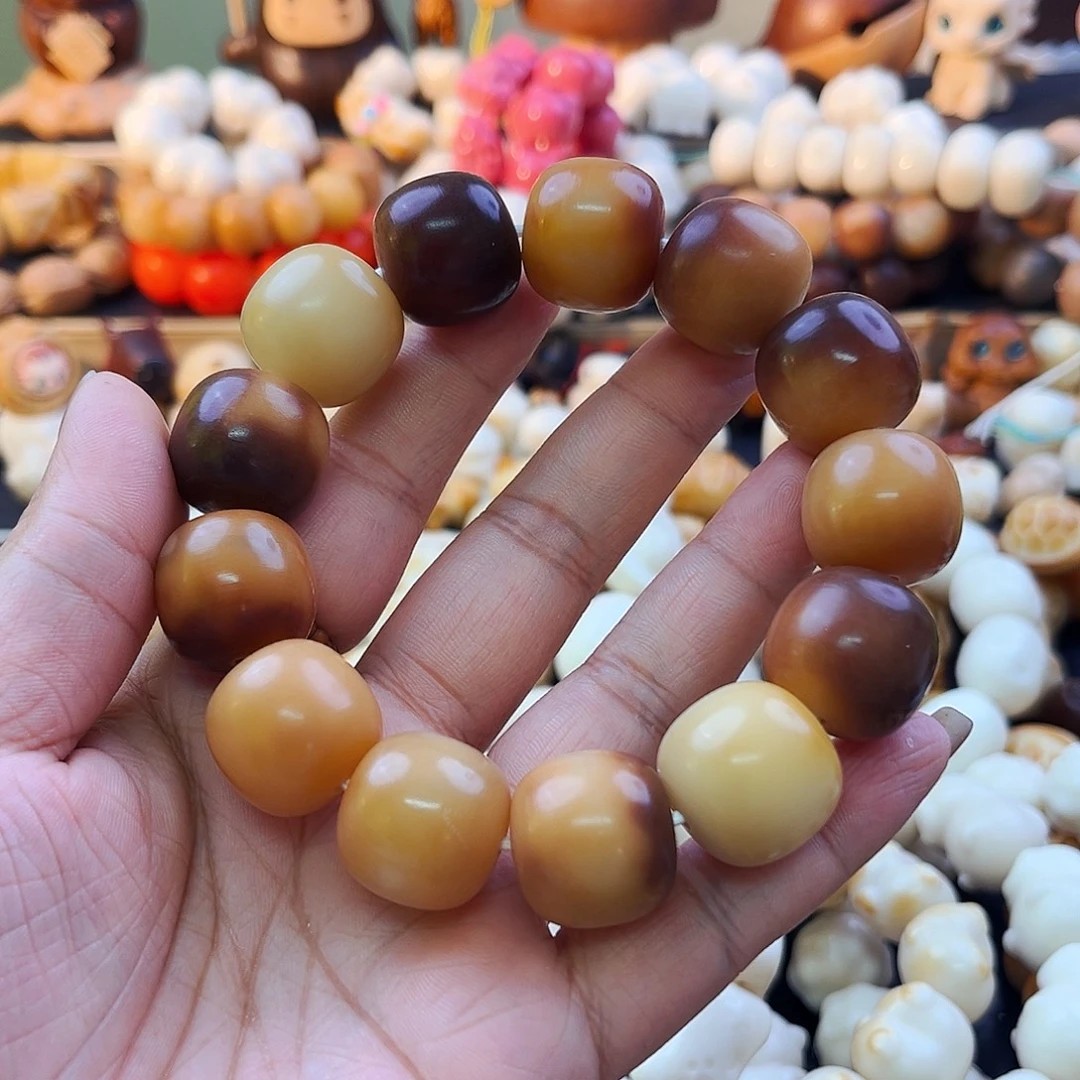 菩提根/象牙果手串菩提老料干磨桶珠