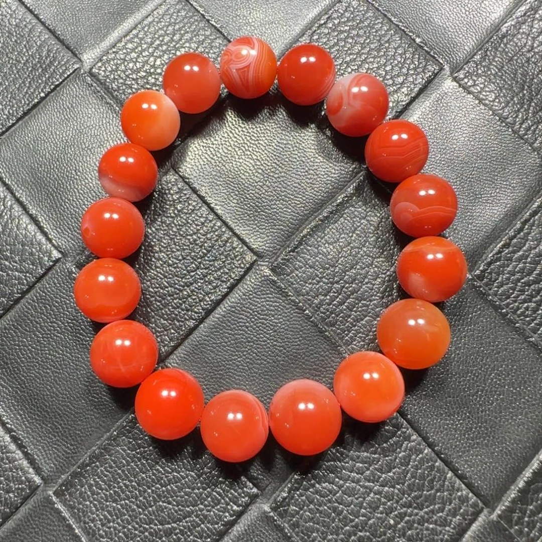 熟***人南红玛瑙未镶嵌手串12mm