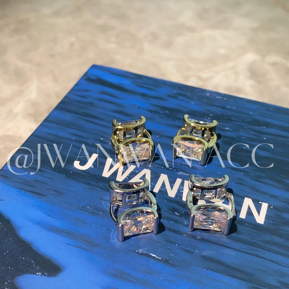 铜合金耳饰 冬日冰糖.方糖双面戴小珠宝耳扣