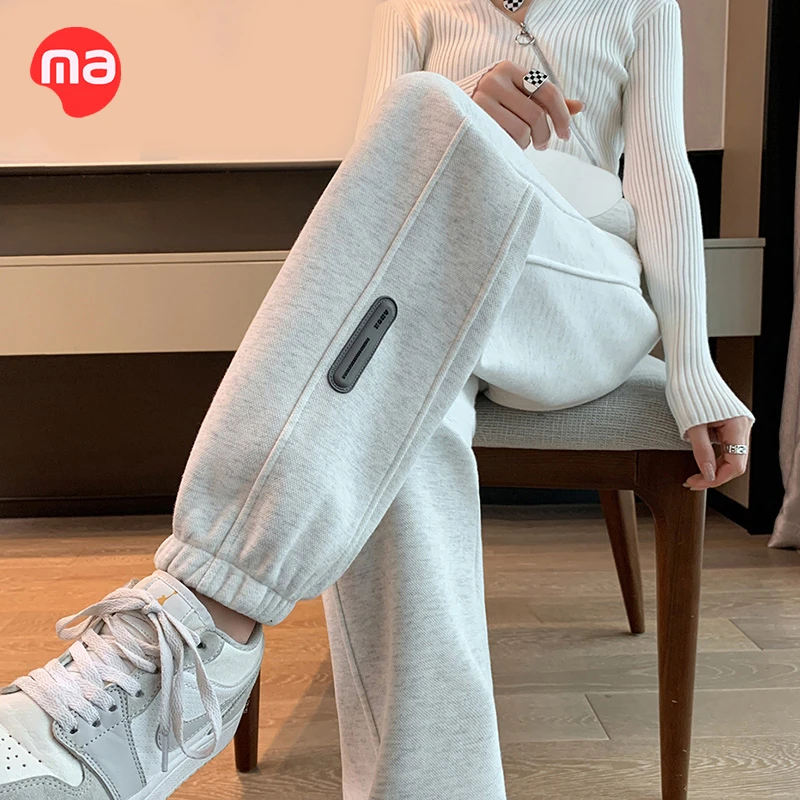 孕妇秋冬外穿休闲宽松冬季长裤大码卫裤加绒加厚孕妇装冬装裤子