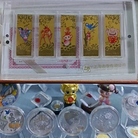 纯金上海造币厂 福禄寿喜财 金 条