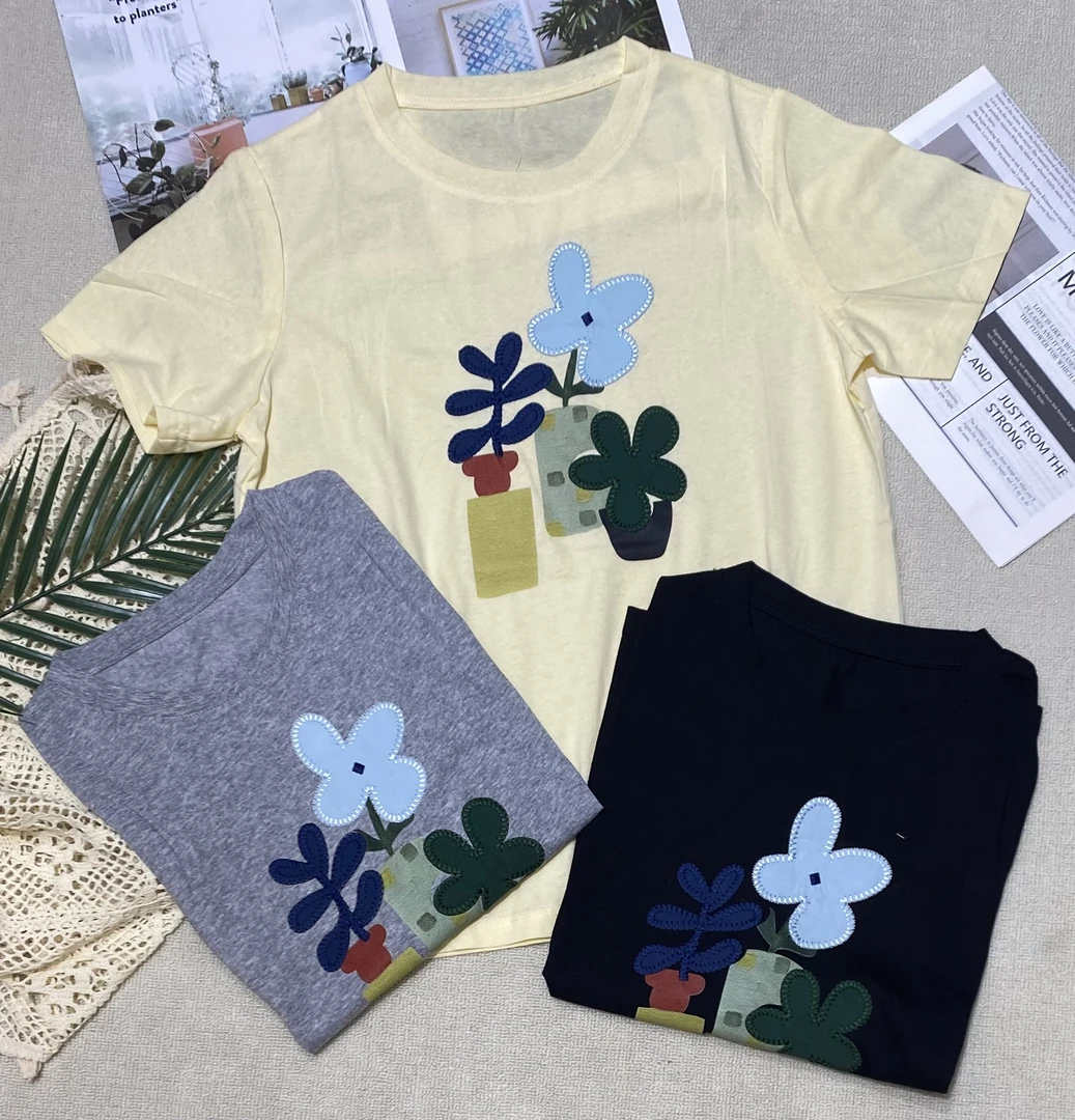 【MIDUO米多】（V731）女士夏季刺绣短袖上衣