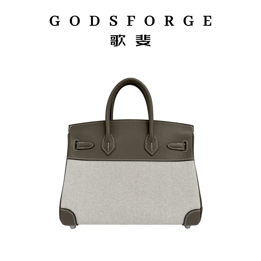 【珍珍定制】BK25/BK30 全手工蜡线手缝原厂牛皮拼帆布2025定制包