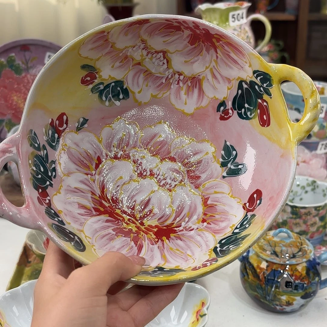 景德镇手绘高温釉下彩陶瓷茶具