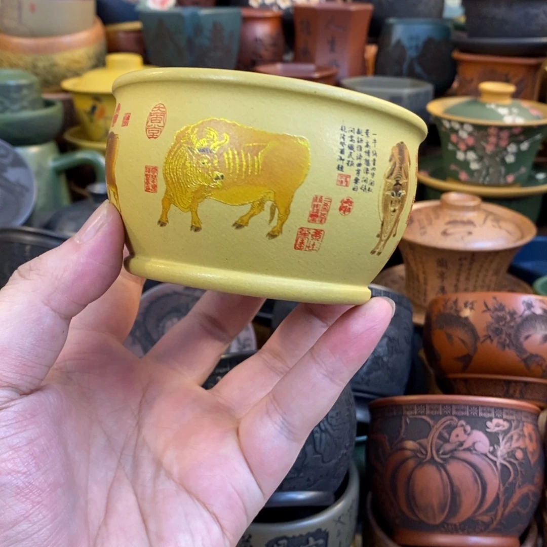 紫砂杯子宜兴全手工紫砂杯